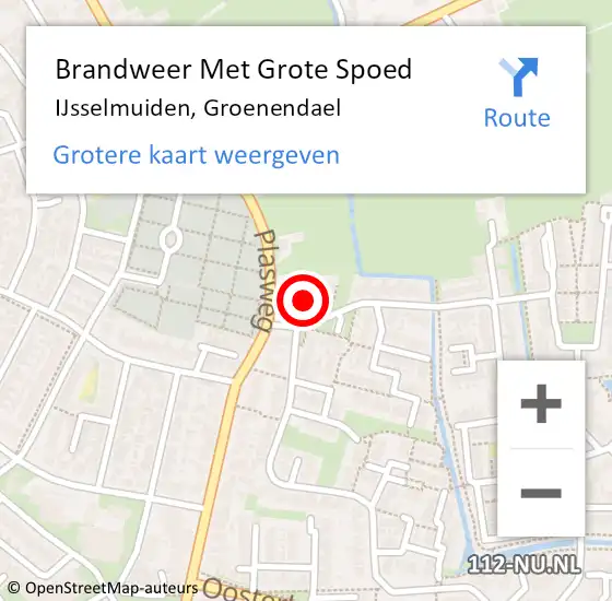 Locatie op kaart van de 112 melding: Brandweer Met Grote Spoed Naar IJsselmuiden, Groenendael op 26 juni 2019 19:20
