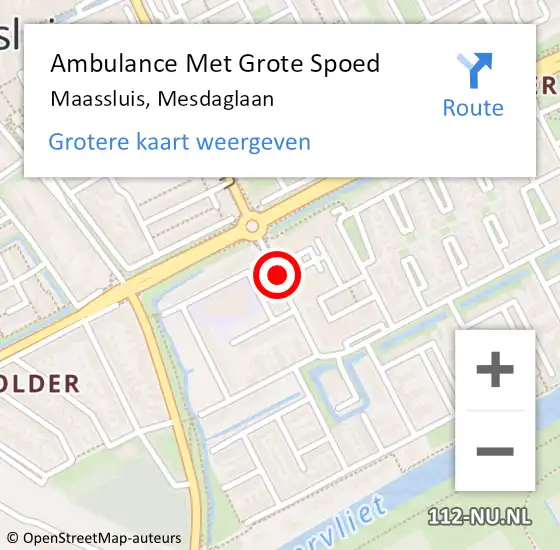 Locatie op kaart van de 112 melding: Ambulance Met Grote Spoed Naar Maassluis, Mesdaglaan op 26 juni 2019 19:48
