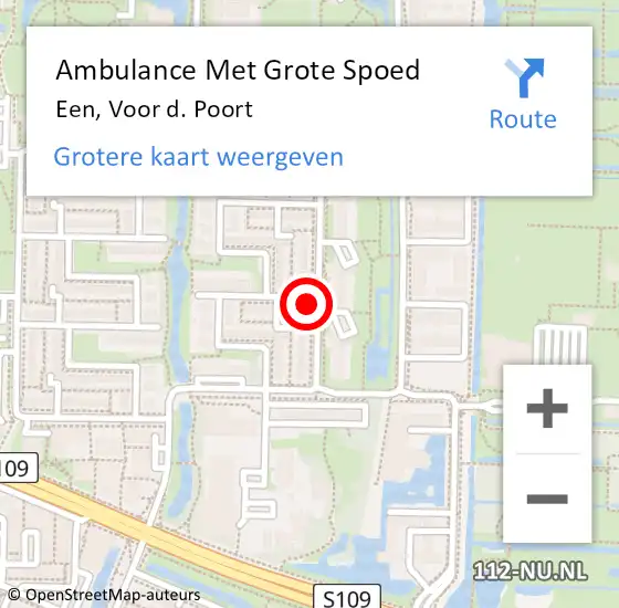 Locatie op kaart van de 112 melding: Ambulance Met Grote Spoed Naar Een, Voor d. Poort op 26 juni 2019 20:07