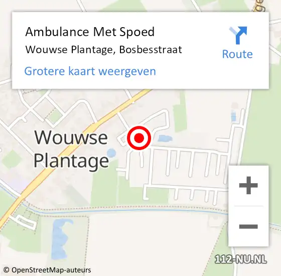 Locatie op kaart van de 112 melding: Ambulance Met Spoed Naar Wouwse Plantage, Bosbesstraat op 26 juni 2019 22:19