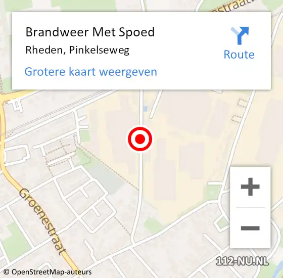 Locatie op kaart van de 112 melding: Brandweer Met Spoed Naar Rheden, Pinkelseweg op 27 juni 2019 06:05