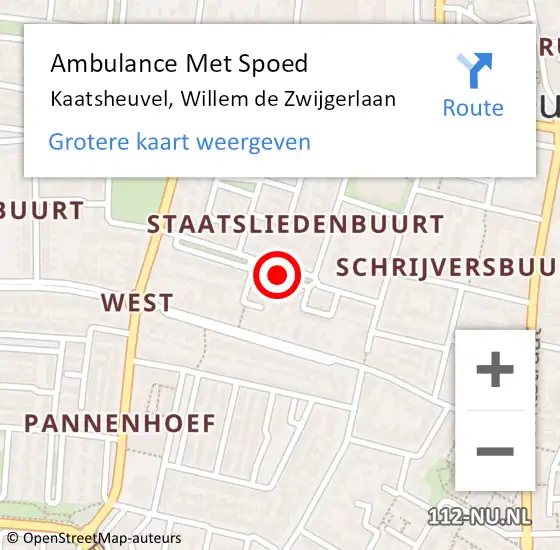 Locatie op kaart van de 112 melding: Ambulance Met Spoed Naar Kaatsheuvel, Willem de Zwijgerlaan op 27 juni 2019 08:17