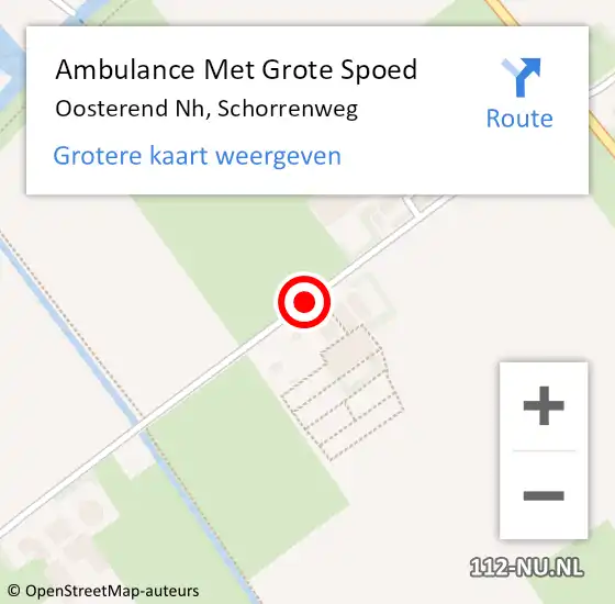 Locatie op kaart van de 112 melding: Ambulance Met Grote Spoed Naar Oosterend Nh, Schorrenweg op 27 juni 2019 20:19