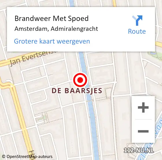 Locatie op kaart van de 112 melding: Brandweer Met Spoed Naar Amsterdam, Admiralengracht op 27 juni 2019 21:09