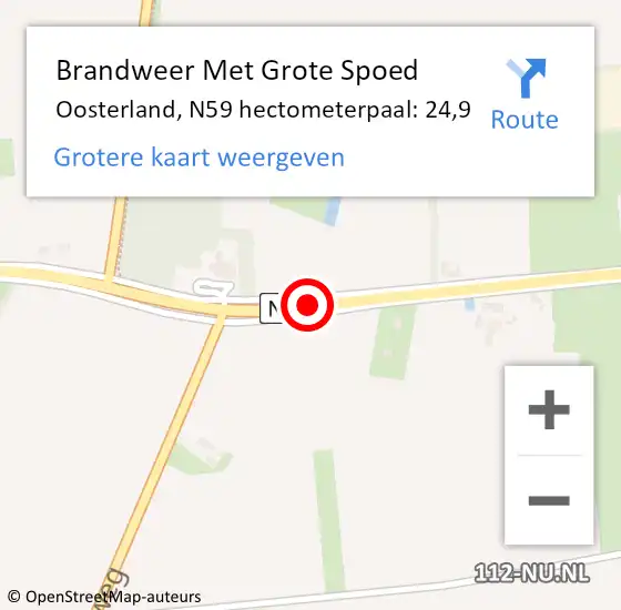 Locatie op kaart van de 112 melding: Brandweer Met Grote Spoed Naar Oosterland, Rijksweg op 28 juni 2019 10:08