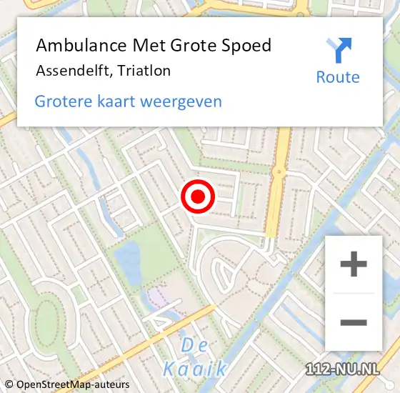 Locatie op kaart van de 112 melding: Ambulance Met Grote Spoed Naar Assendelft, Triatlon op 28 juni 2019 14:14