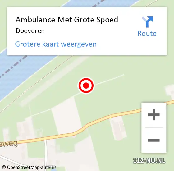 Locatie op kaart van de 112 melding: Ambulance Met Grote Spoed Naar Doeveren op 28 juni 2019 16:40
