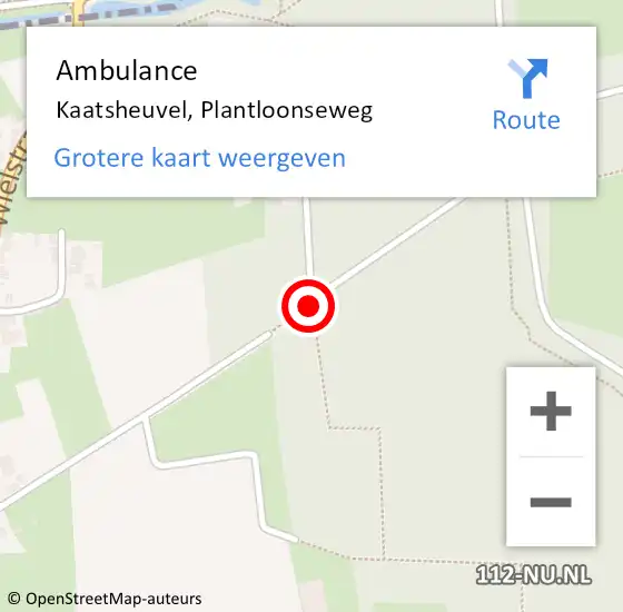 Locatie op kaart van de 112 melding: Ambulance Kaatsheuvel, Plantloonseweg op 28 juni 2019 21:36