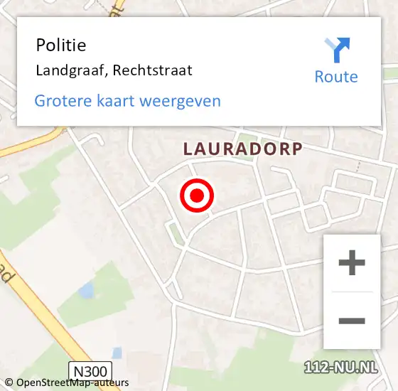 Locatie op kaart van de 112 melding: Politie Landgraaf, Rechtstraat op 29 juni 2019 05:41