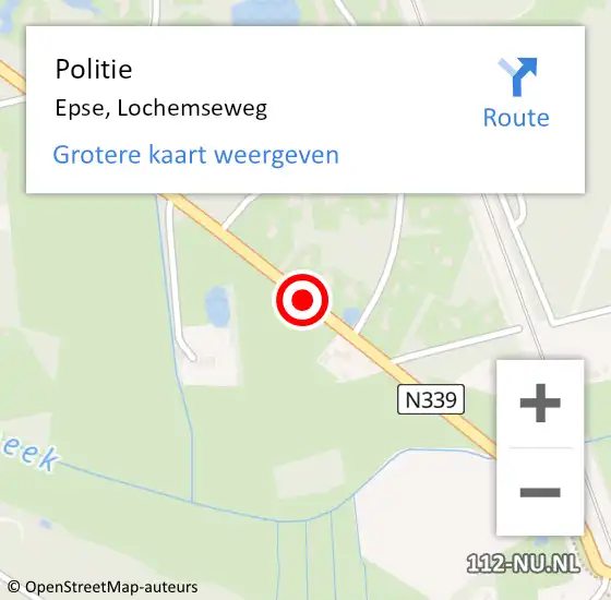 Locatie op kaart van de 112 melding: Politie Epse, Lochemseweg op 29 juni 2019 12:13