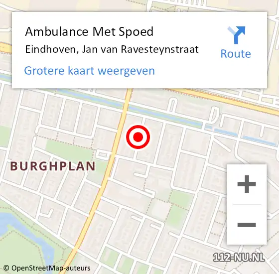 Locatie op kaart van de 112 melding: Ambulance Met Spoed Naar Eindhoven, Jan van Ravesteynstraat op 29 juni 2019 14:05
