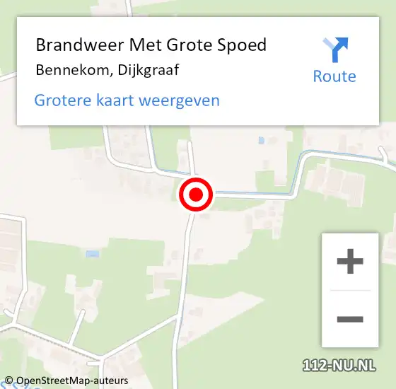 Locatie op kaart van de 112 melding: Brandweer Met Grote Spoed Naar Bennekom, Dijkgraaf op 29 juni 2019 14:41