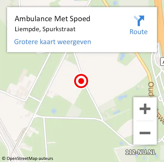 Locatie op kaart van de 112 melding: Ambulance Met Spoed Naar Liempde, Spurkstraat op 29 juni 2019 15:10