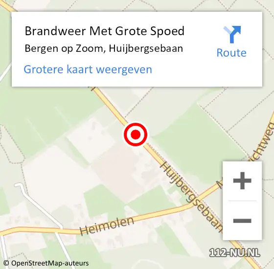Locatie op kaart van de 112 melding: Brandweer Met Grote Spoed Naar Bergen op Zoom, Huijbergsebaan op 29 juni 2019 16:27