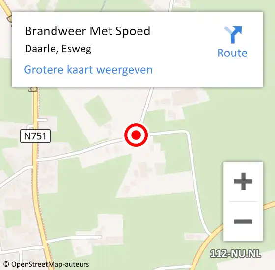 Locatie op kaart van de 112 melding: Brandweer Met Spoed Naar Daarle, Esweg op 29 juni 2019 17:26