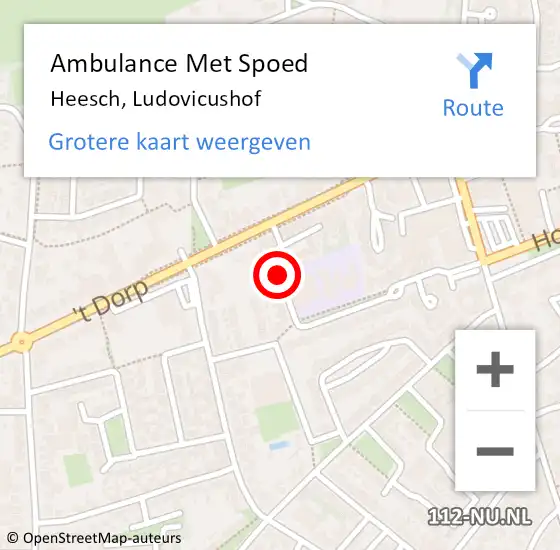 Locatie op kaart van de 112 melding: Ambulance Met Spoed Naar Heesch, Ludovicushof op 29 juni 2019 17:32