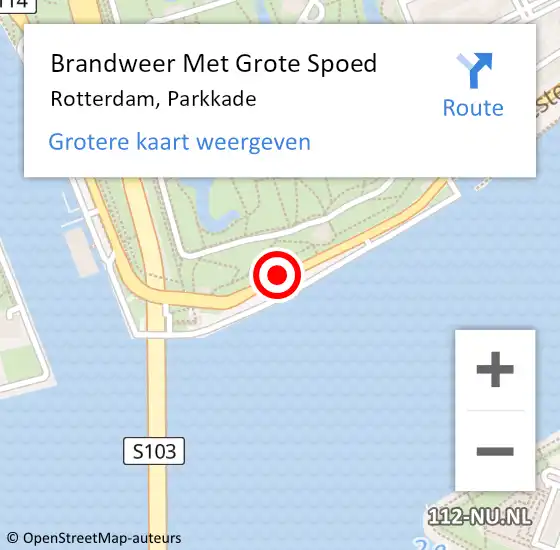 Locatie op kaart van de 112 melding: Brandweer Met Grote Spoed Naar Rotterdam, Parkkade op 29 juni 2019 17:38