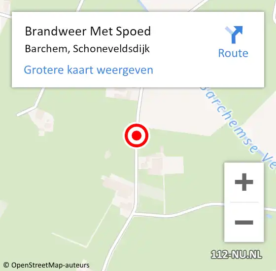 Locatie op kaart van de 112 melding: Brandweer Met Spoed Naar Barchem, Schoneveldsdijk op 29 juni 2019 18:24