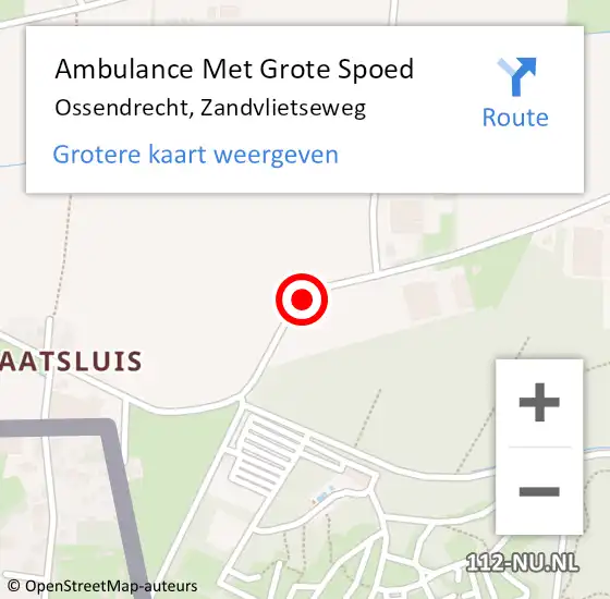 Locatie op kaart van de 112 melding: Ambulance Met Grote Spoed Naar Ossendrecht, Zandvlietseweg op 29 juni 2019 19:44