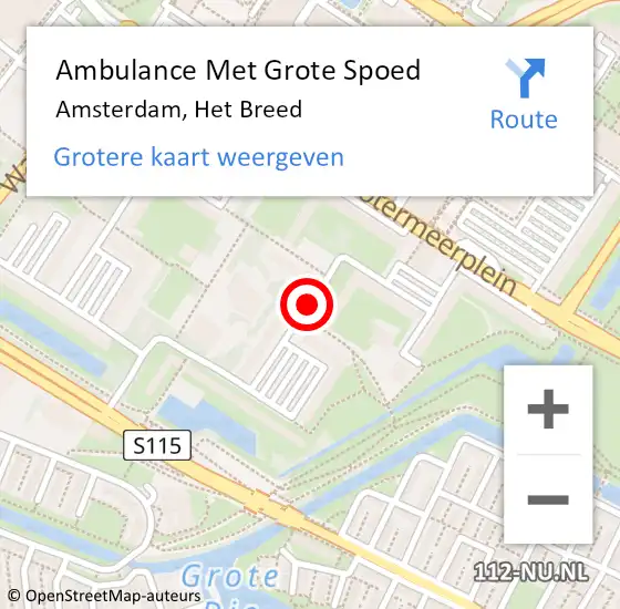 Locatie op kaart van de 112 melding: Ambulance Met Grote Spoed Naar Amsterdam, Het Laagt op 29 juni 2019 23:27
