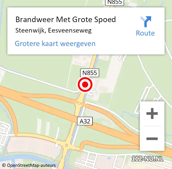 Locatie op kaart van de 112 melding: Brandweer Met Grote Spoed Naar Steenwijk, Eesveenseweg op 30 juni 2019 00:41