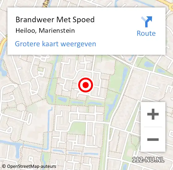 Locatie op kaart van de 112 melding: Brandweer Met Spoed Naar Heiloo, Marienstein op 30 juni 2019 01:06