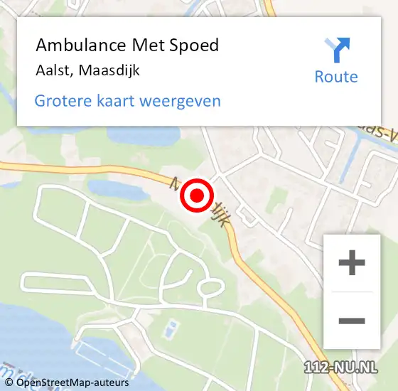 Locatie op kaart van de 112 melding: Ambulance Met Spoed Naar Aalst, Maasdijk op 30 juni 2019 10:33