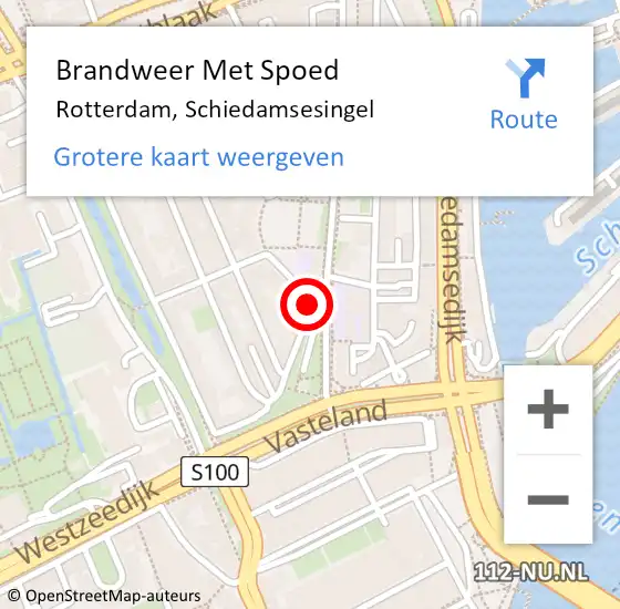 Locatie op kaart van de 112 melding: Brandweer Met Spoed Naar Rotterdam, Schiedamsesingel op 30 juni 2019 15:31