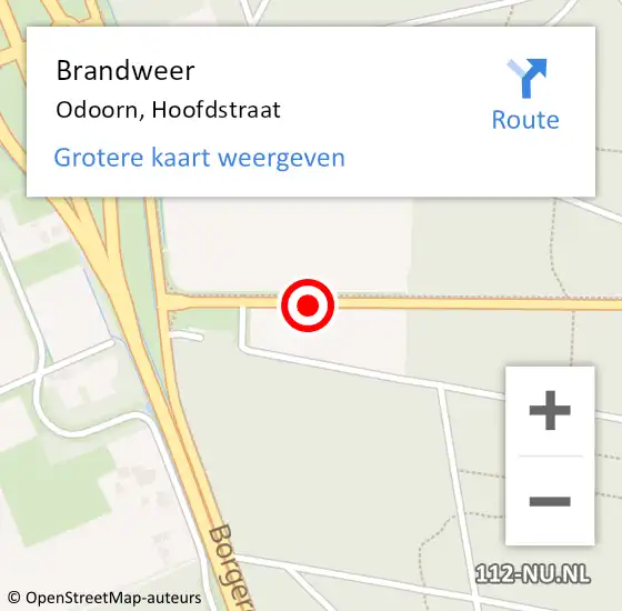 Locatie op kaart van de 112 melding: Brandweer Odoorn, Hoofdstraat op 30 juni 2019 18:00
