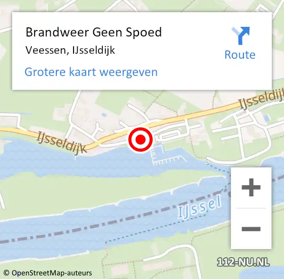 Locatie op kaart van de 112 melding: Brandweer Geen Spoed Naar Veessen, IJsseldijk op 1 juli 2019 12:33