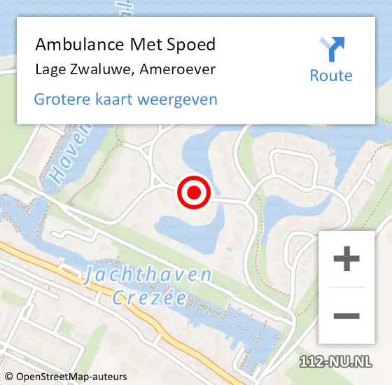Locatie op kaart van de 112 melding: Ambulance Met Spoed Naar Lage Zwaluwe, Ameroever op 1 juli 2019 13:48
