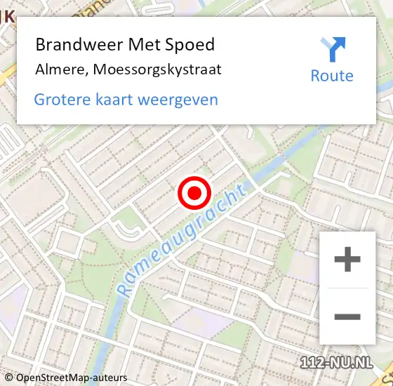 Locatie op kaart van de 112 melding: Brandweer Met Spoed Naar Almere, Moessorgskystraat op 1 juli 2019 13:59