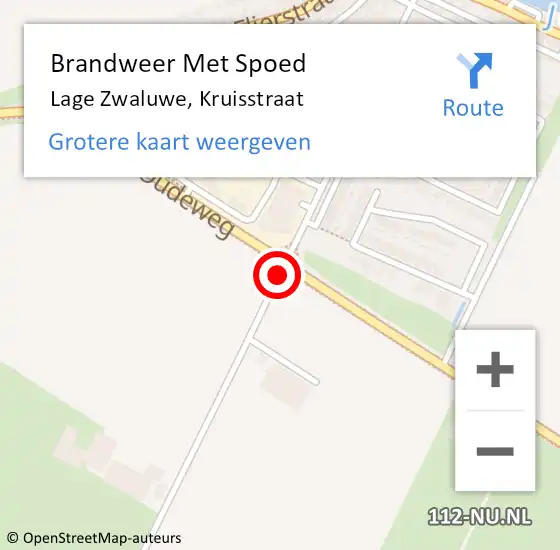 Locatie op kaart van de 112 melding: Brandweer Met Spoed Naar Lage Zwaluwe, Kruisstraat op 1 juli 2019 21:26
