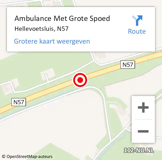 Locatie op kaart van de 112 melding: Ambulance Met Grote Spoed Naar Hellevoetsluis, N57 op 1 juli 2019 22:02