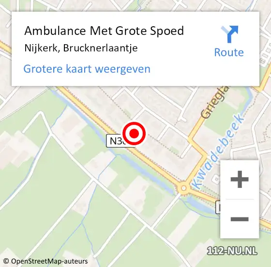 Locatie op kaart van de 112 melding: Ambulance Met Grote Spoed Naar Nijkerk, Brucknerlaantje op 2 juli 2019 04:09