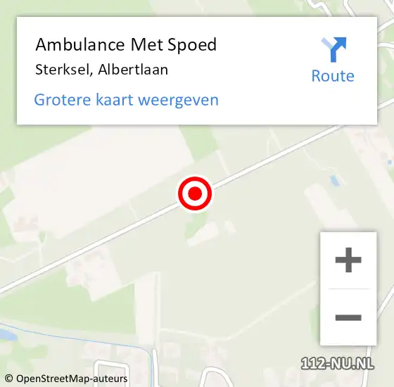 Locatie op kaart van de 112 melding: Ambulance Met Spoed Naar Sterksel, Albertlaan op 2 juli 2019 09:52
