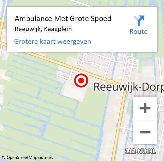 Locatie op kaart van de 112 melding: Ambulance Met Grote Spoed Naar Reeuwijk, Kaagplein op 2 juli 2019 13:30
