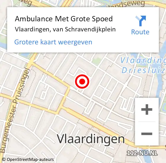 Locatie op kaart van de 112 melding: Ambulance Met Grote Spoed Naar Vlaardingen, van Schravendijkplein op 2 juli 2019 22:09