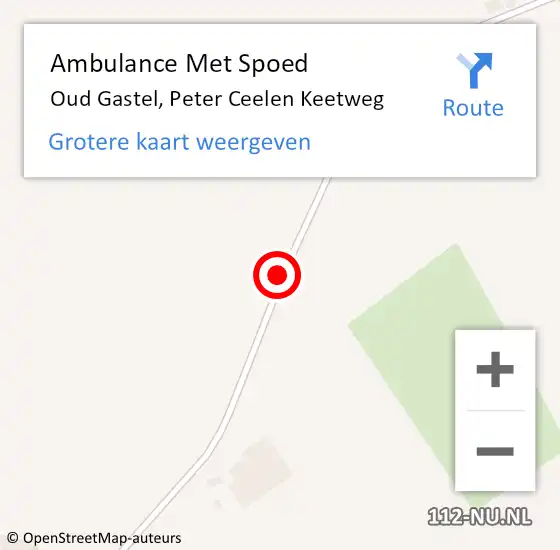 Locatie op kaart van de 112 melding: Ambulance Met Spoed Naar Oud Gastel, Peter Ceelen Keetweg op 3 juli 2019 06:12