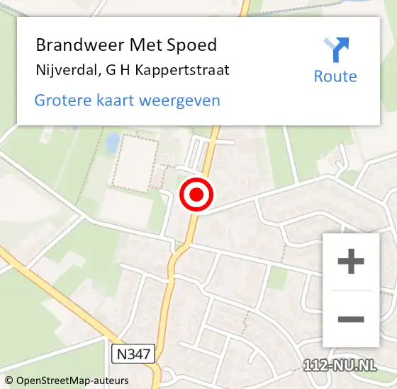 Locatie op kaart van de 112 melding: Brandweer Met Spoed Naar Nijverdal, G H Kappertstraat op 3 juli 2019 17:14