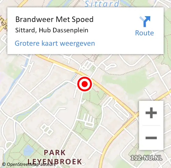 Locatie op kaart van de 112 melding: Brandweer Met Spoed Naar Sittard, Hub Dassenplein op 3 juli 2019 20:40