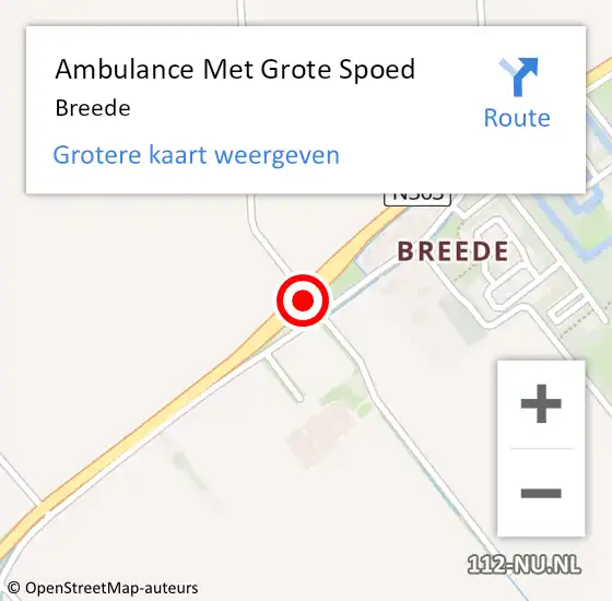 Locatie op kaart van de 112 melding: Ambulance Met Grote Spoed Naar Breede op 4 juli 2019 03:39