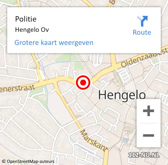 Locatie op kaart van de 112 melding: Politie Hengelo Ov op 4 juli 2019 10:20