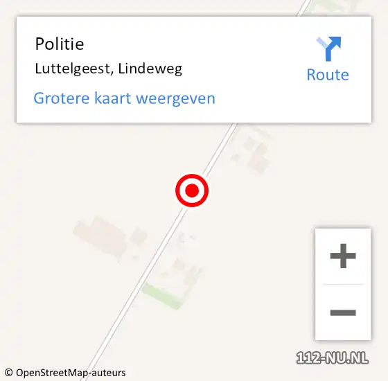 Locatie op kaart van de 112 melding: Politie Luttelgeest, Lindeweg op 4 juli 2019 16:51