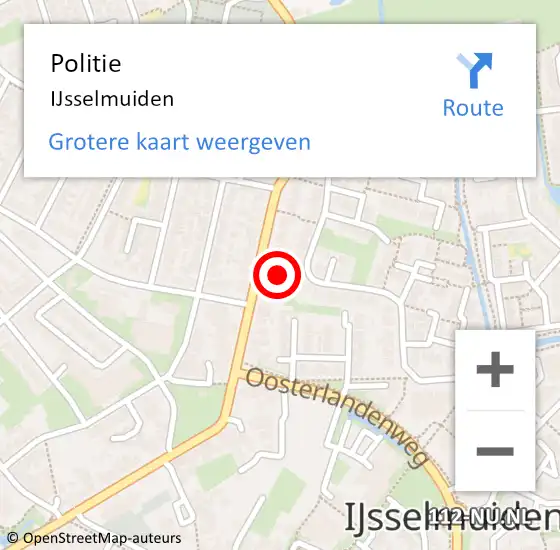 Locatie op kaart van de 112 melding: Politie IJsselmuiden op 4 juli 2019 16:57