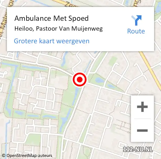 Locatie op kaart van de 112 melding: Ambulance Met Spoed Naar Heiloo, Pastoor Van Muijenweg op 5 juli 2019 01:42