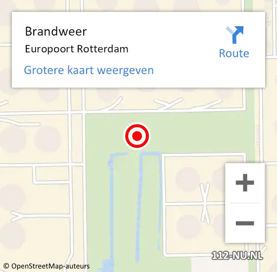 Locatie op kaart van de 112 melding: Brandweer Europoort Rotterdam op 5 juli 2019 06:31