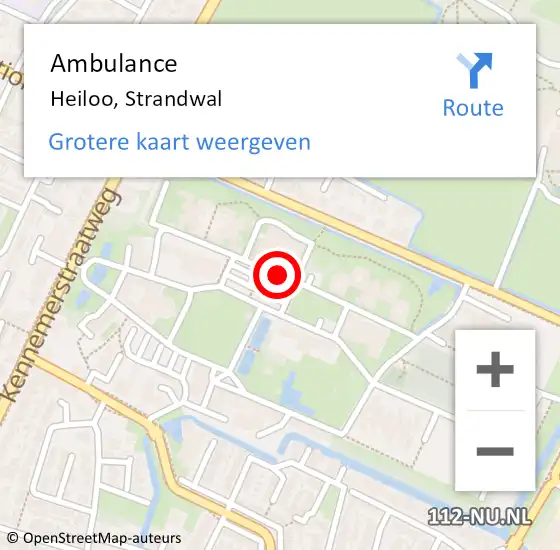 Locatie op kaart van de 112 melding: Ambulance Heiloo, Strandwal op 5 juli 2019 10:56
