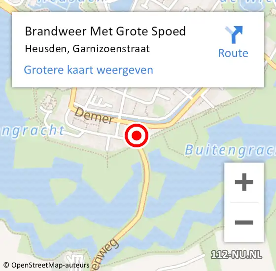 Locatie op kaart van de 112 melding: Brandweer Met Grote Spoed Naar Heusden, Garnizoenstraat op 5 juli 2019 22:05