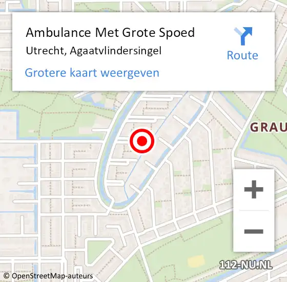 Locatie op kaart van de 112 melding: Ambulance Met Grote Spoed Naar Utrecht, Agaatvlindersingel op 6 juli 2019 13:40